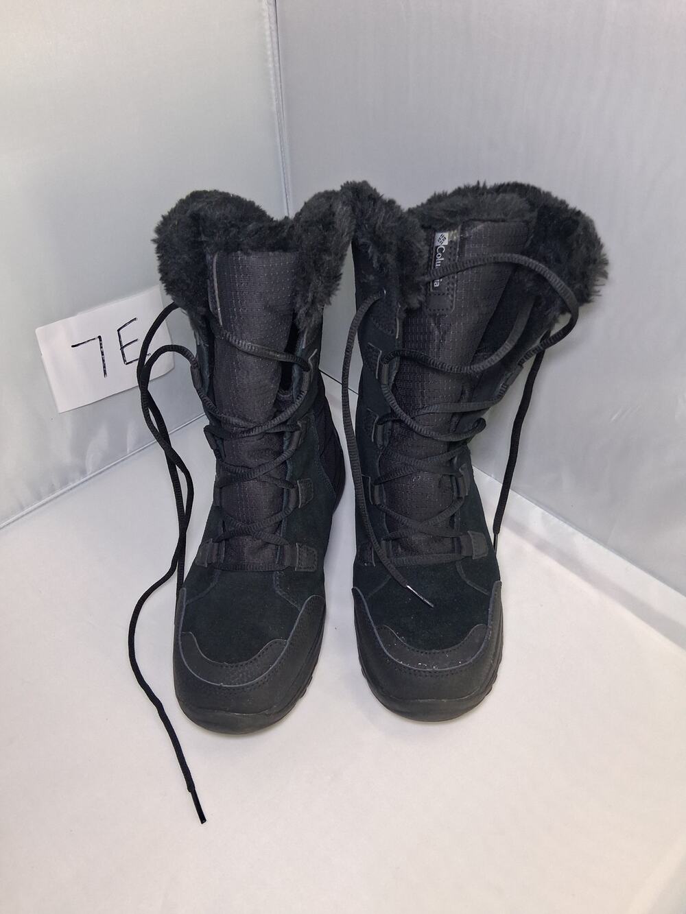 7E Columbia Snow Boots Women's Faux Fur Black 7.5 1581